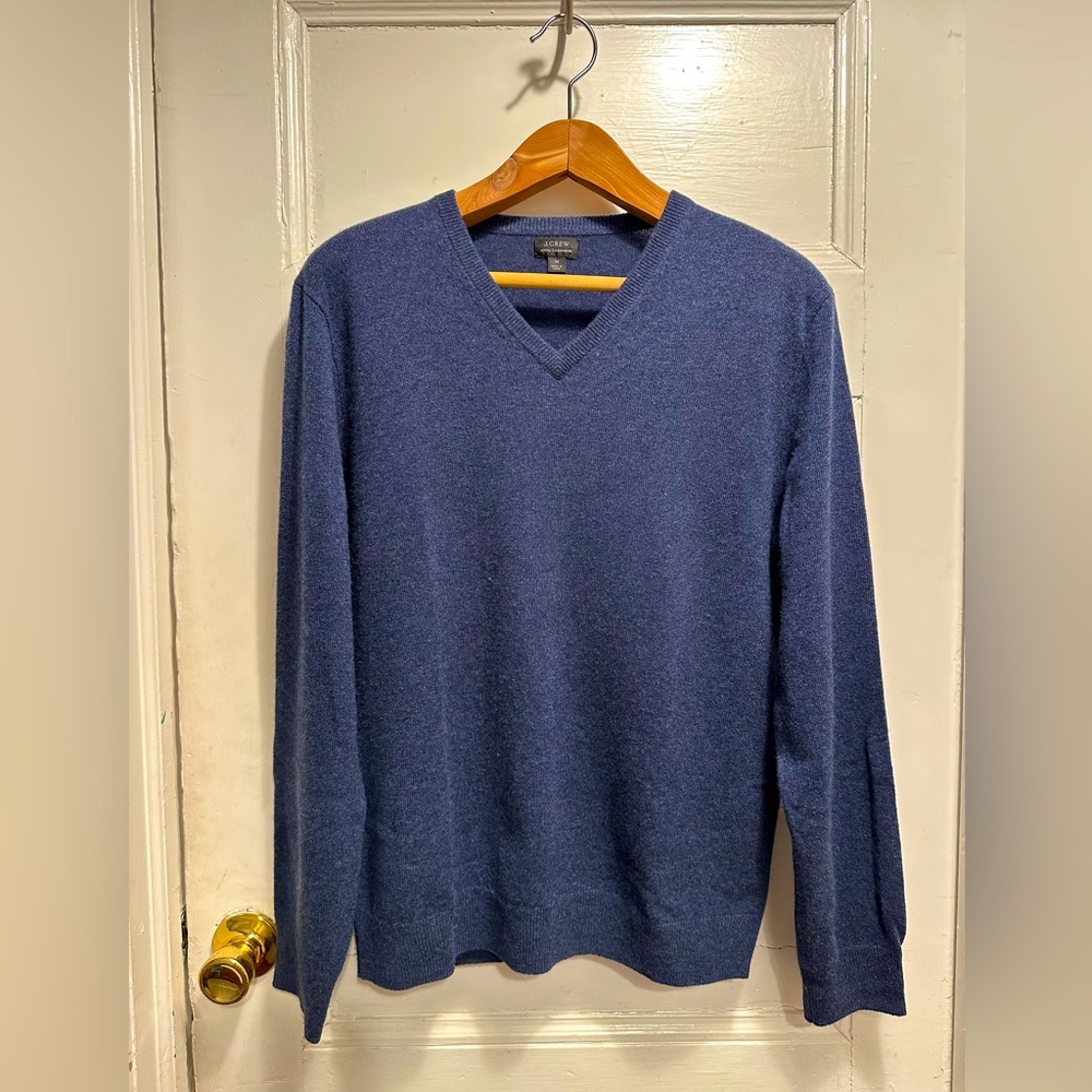 J. Crew - Blue Cashmere V-Neck Sweater